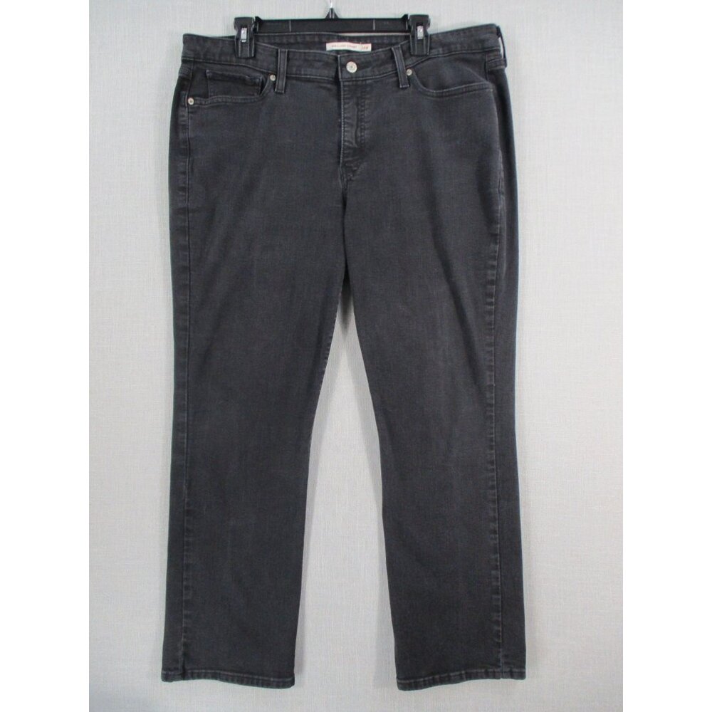 Levis Womens 414 Classic Straight Jeans 18W Black‎ Stretch Denim Mid Rise